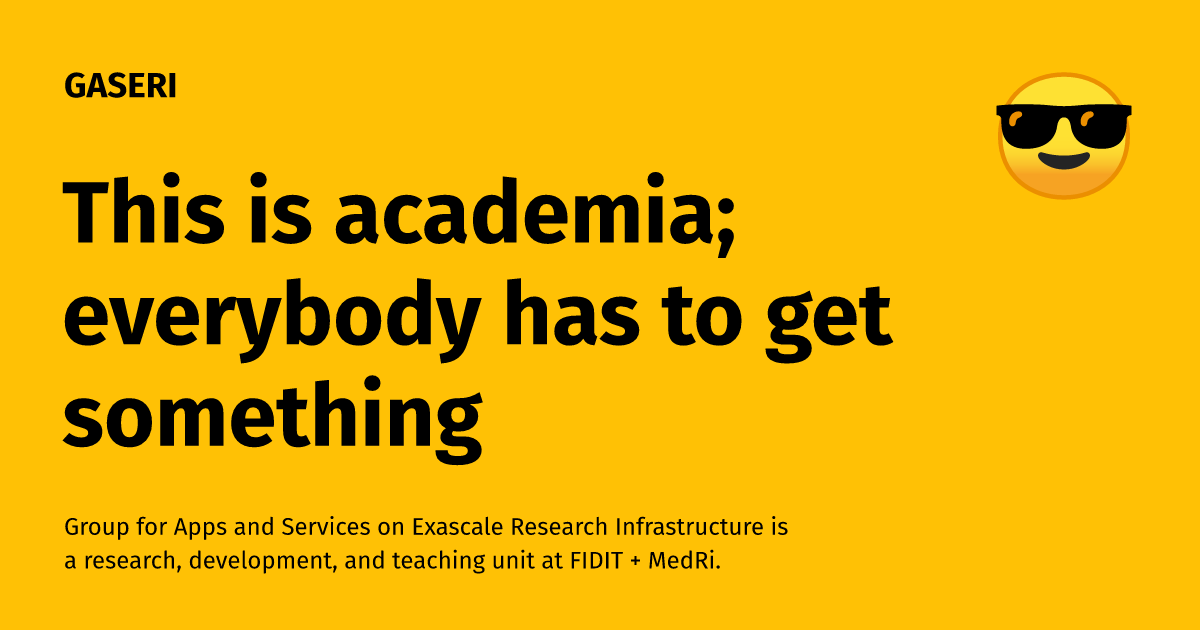 Vedran Miletić: This is academia; everybody has to get something
